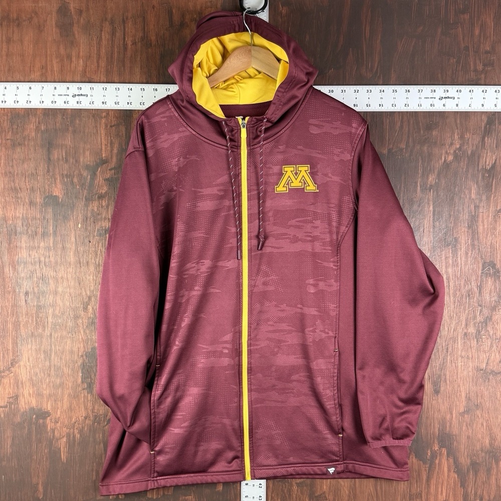Minnesota Golden Gophers Fanatics Power Index FullZip Hoodie Maroon Men 2XL NCAA